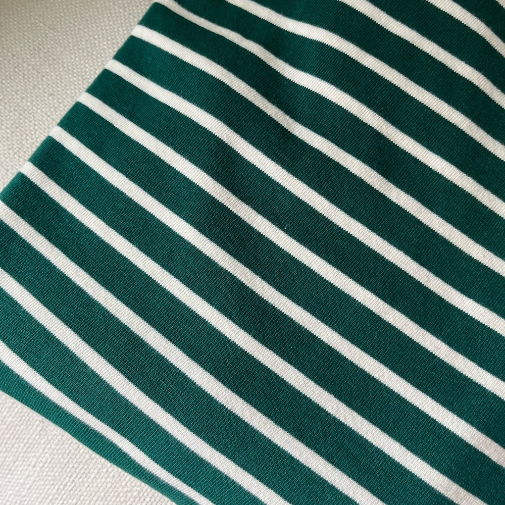 J. Crew Green and White Striped Long Sleeve Top - Size S - NWOT - Picture 3 of 8